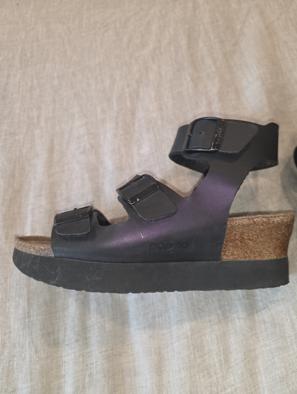 Birkenstock Papillo Three-Strap Buckle Sandals in Irridescent Purple SZ 39 - Picture 6 of 8